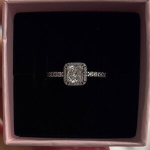 Pandora Square Sparkle Halo Ring